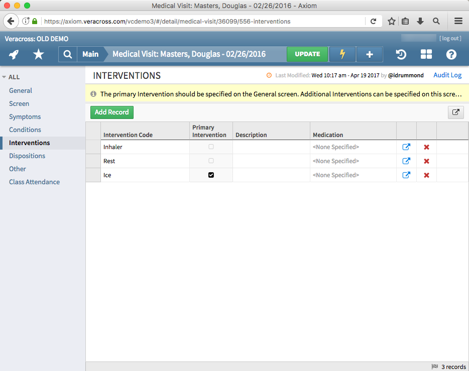 Tracking Medical Visits and Screenings