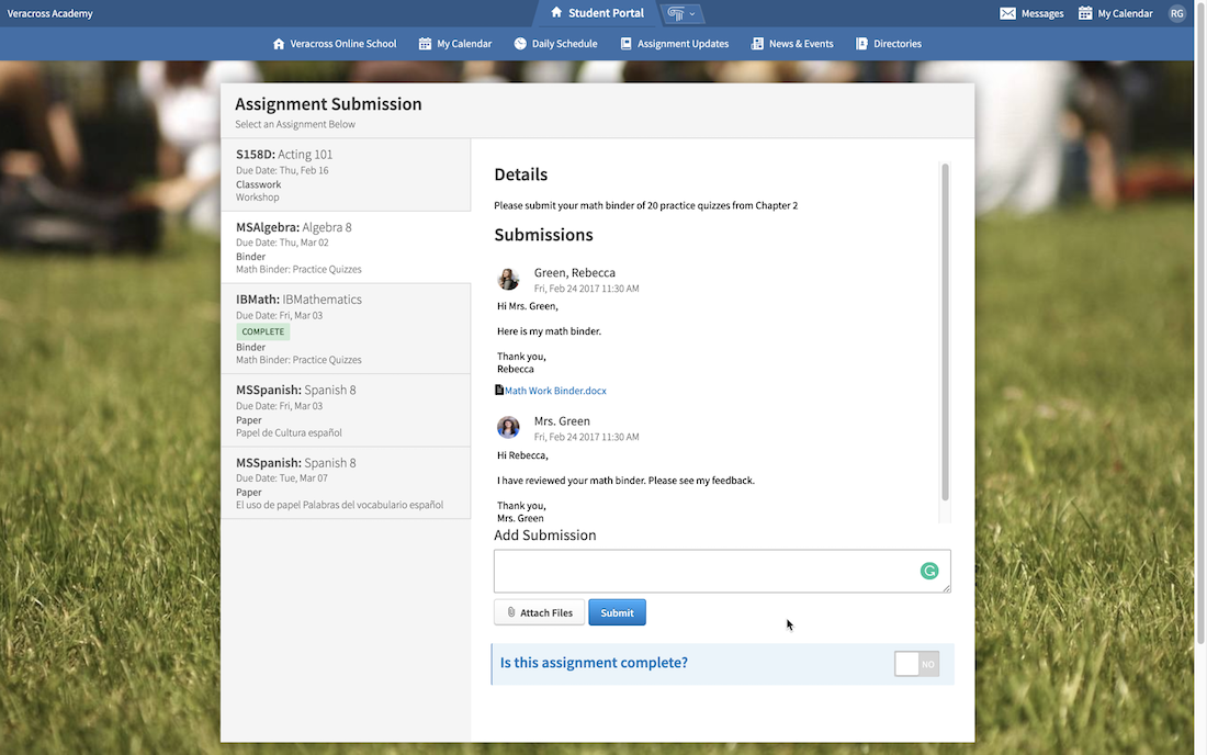 Configuring the Student Assignment Submission Interface