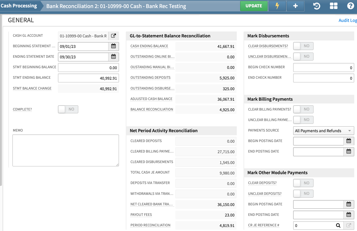 Bank Reconciliation in Core Accounting - Axiom