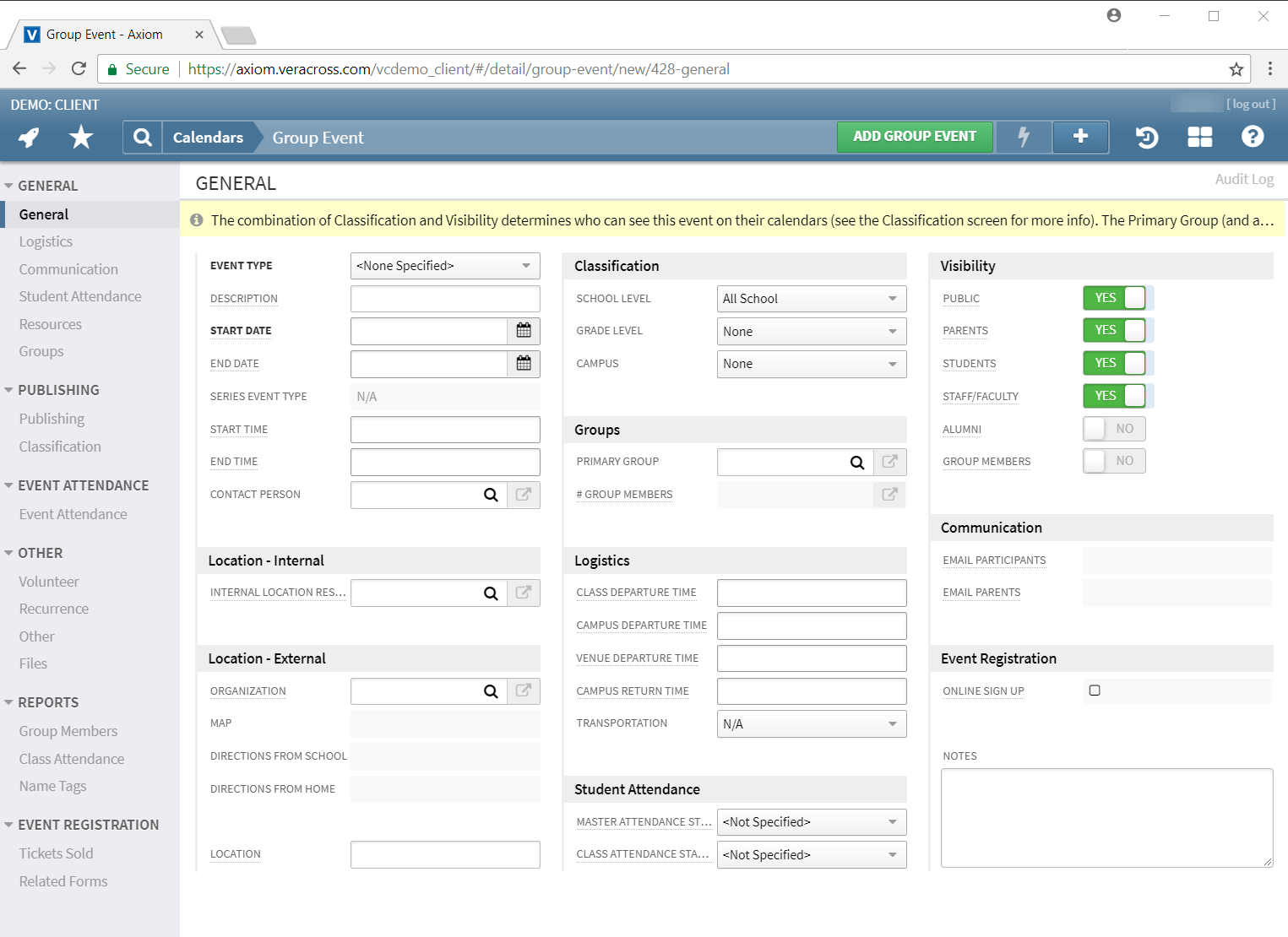 Group Event Management Overview