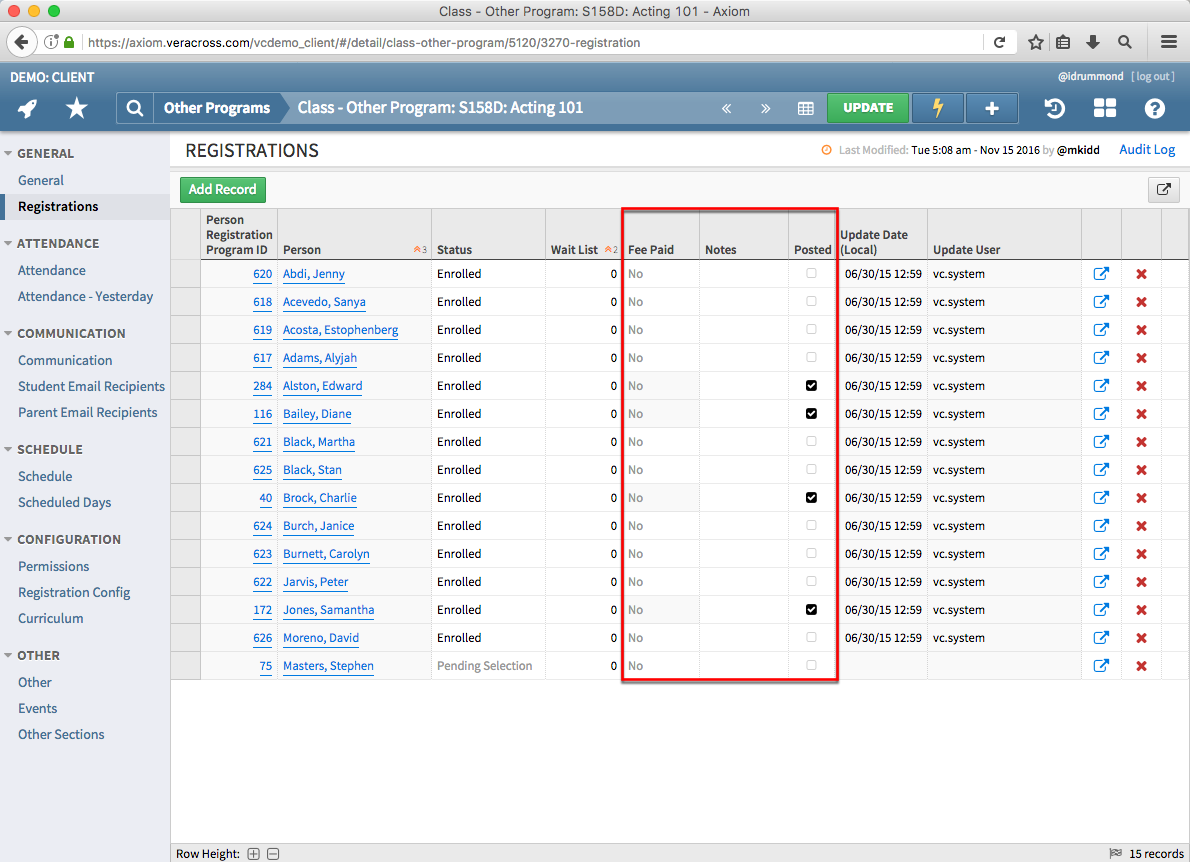Registrant Payment and Enrollment Option Configuration