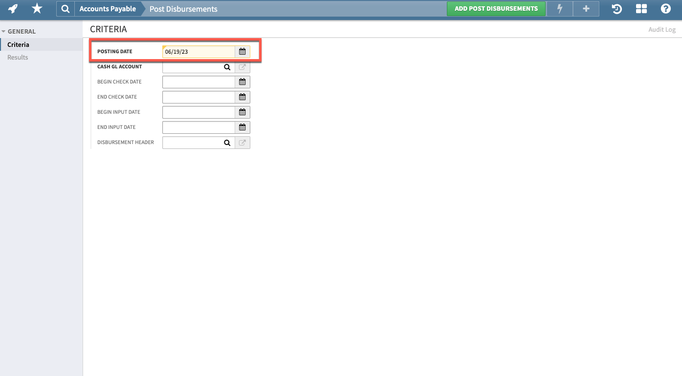 Posting Miscellaneous Disbursements in Batch Axiom