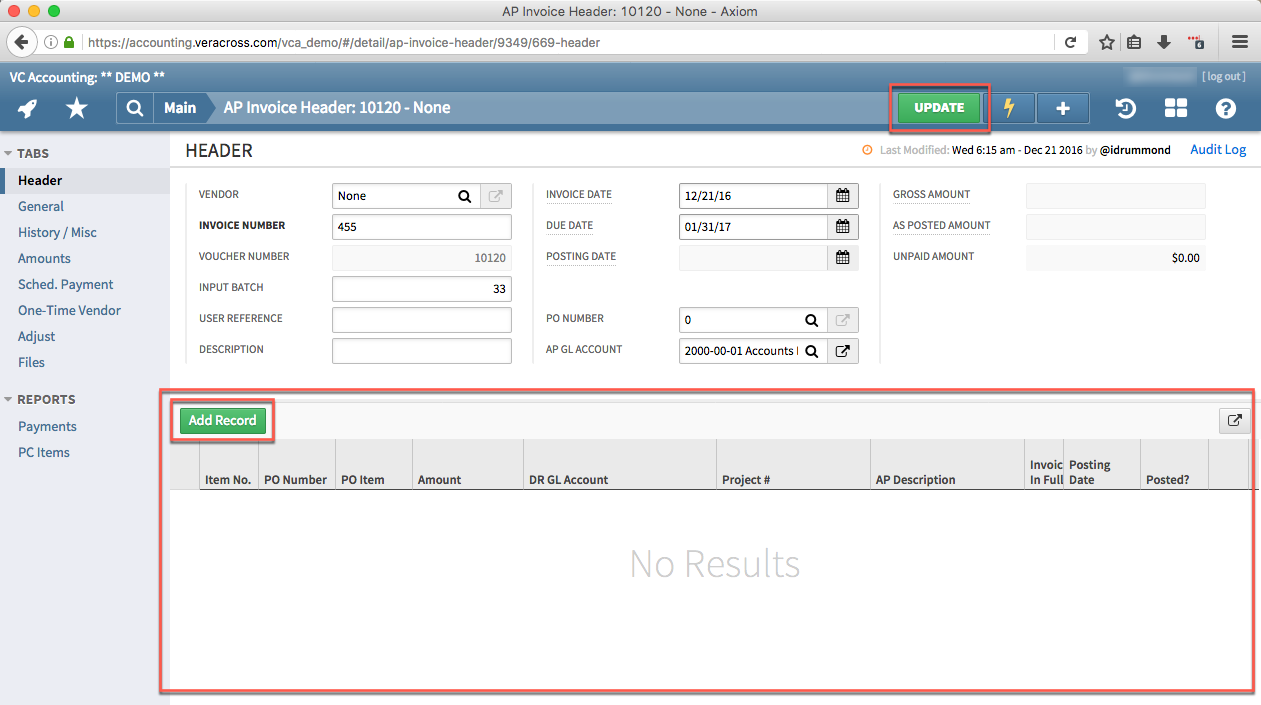 How to enter and edit AP Invoices