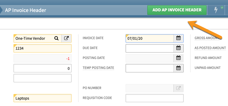 How to Add an AP Invoice for a One-Time Vendor