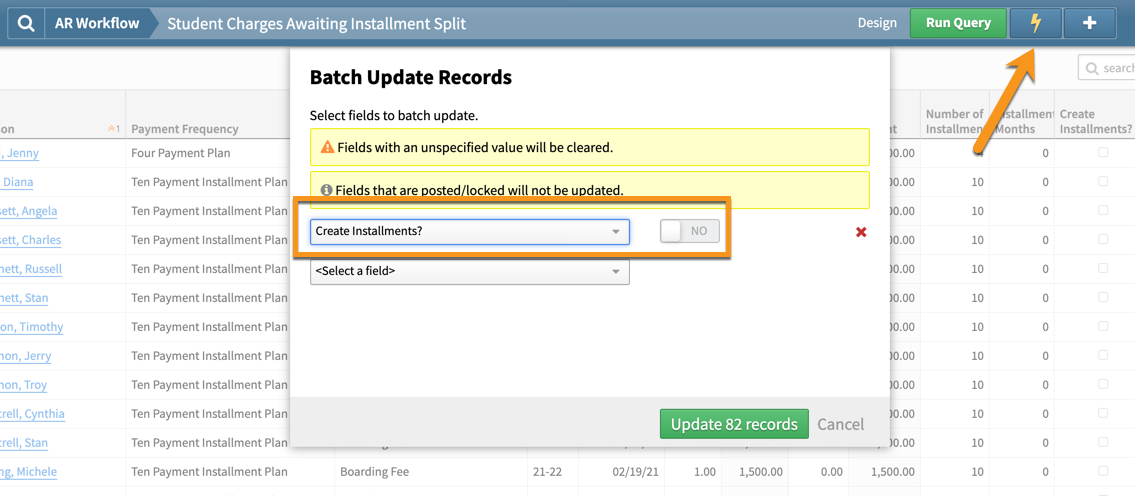 Overview of Splitting Charges into Installments