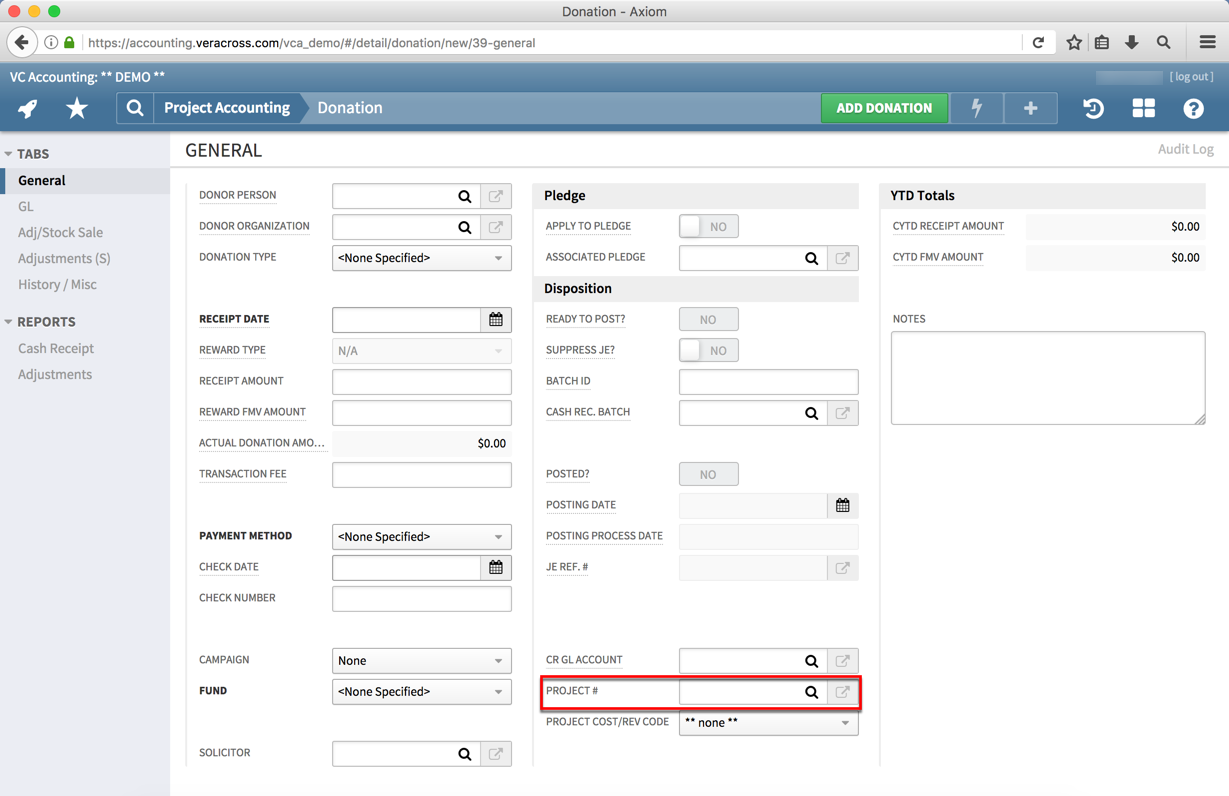 Entering Project-task Numbers on Other Transactions