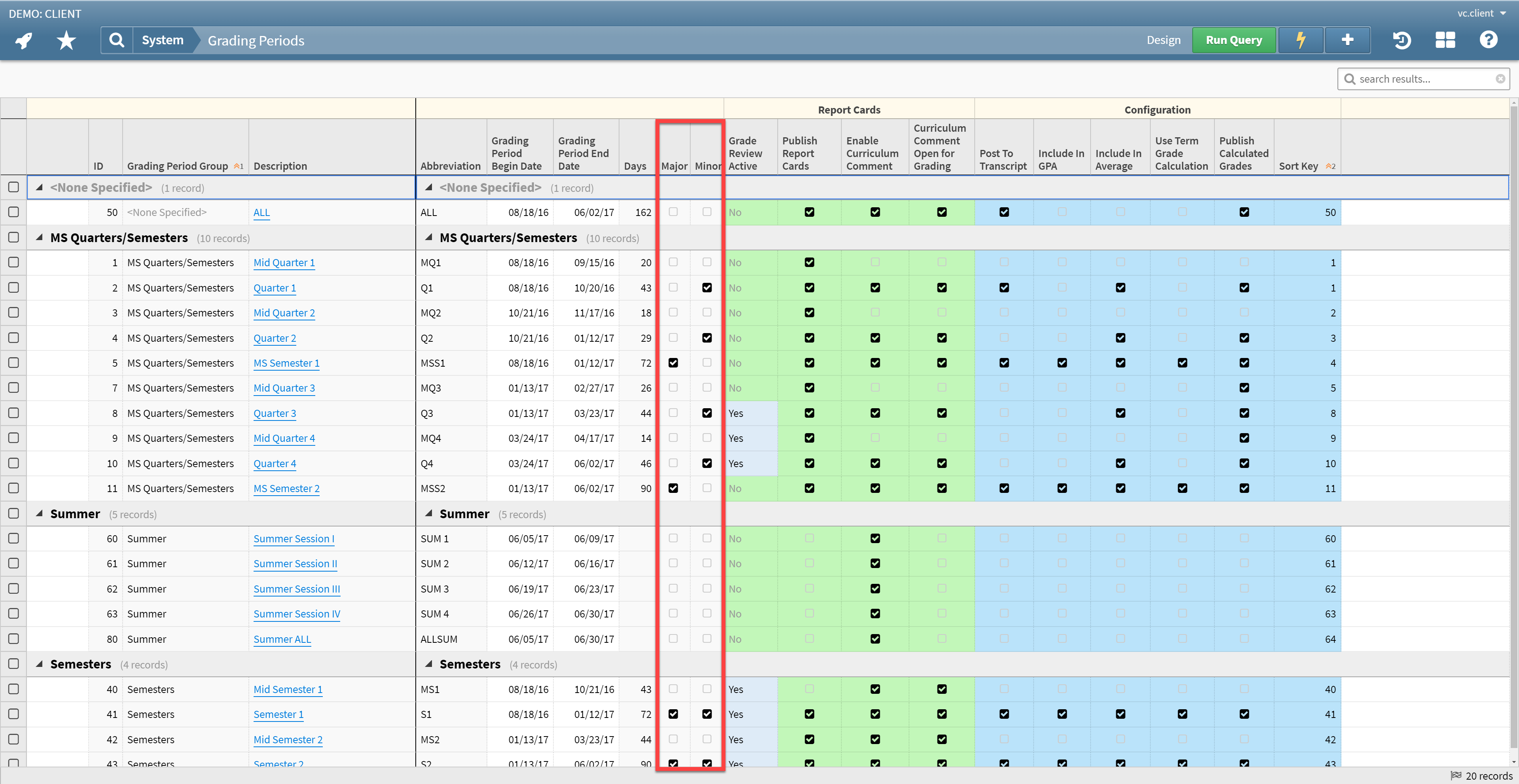 major-and-minor-grading-periods