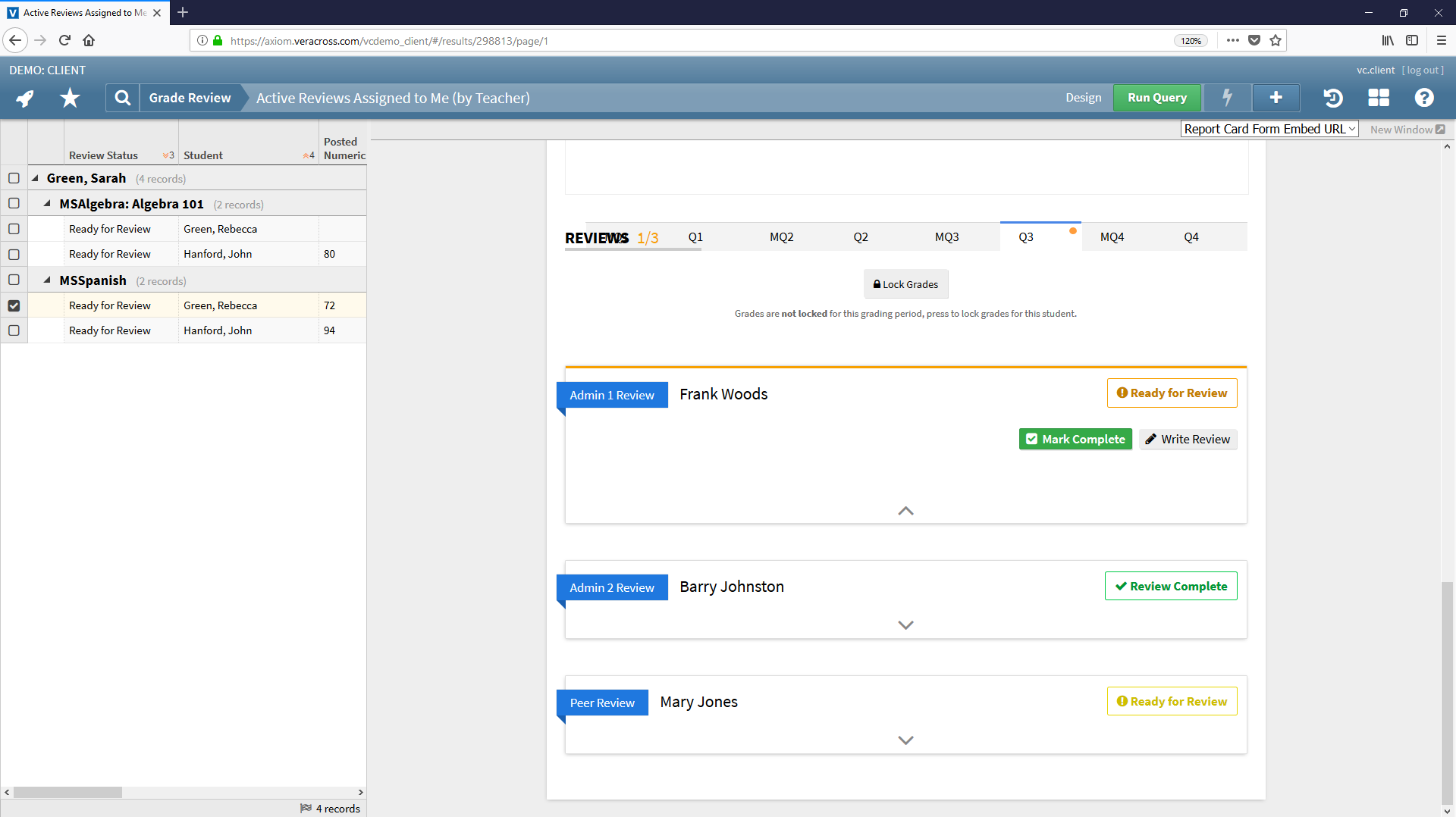 Grade & Comment Review Process