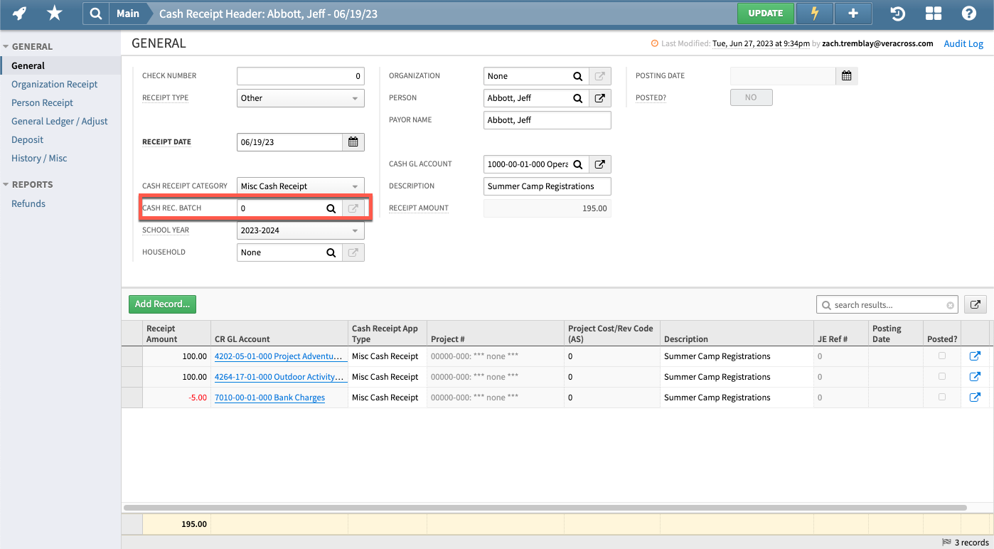 Processing a Cash Receipt Batch - Axiom