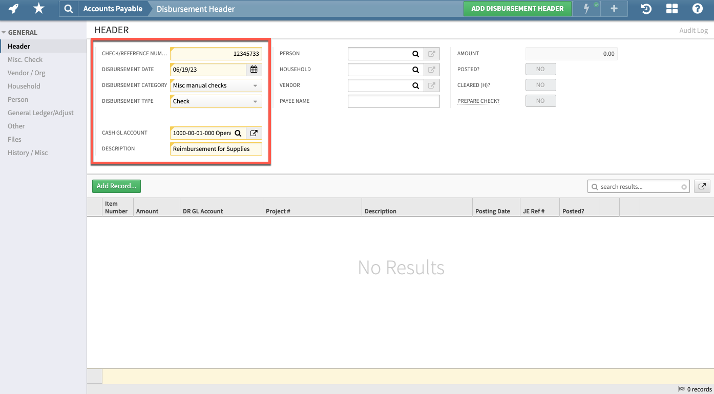 Entering Miscellaneous Disbursements - Axiom