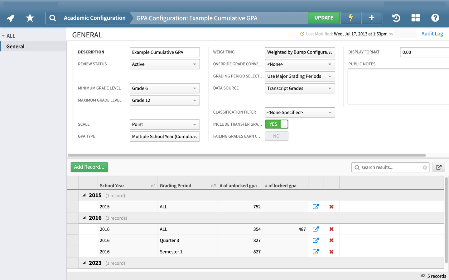 GPA Configuration
