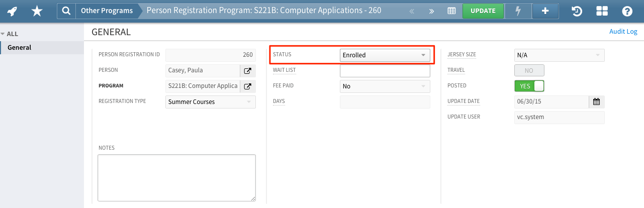 Managing Other Programs Registrations