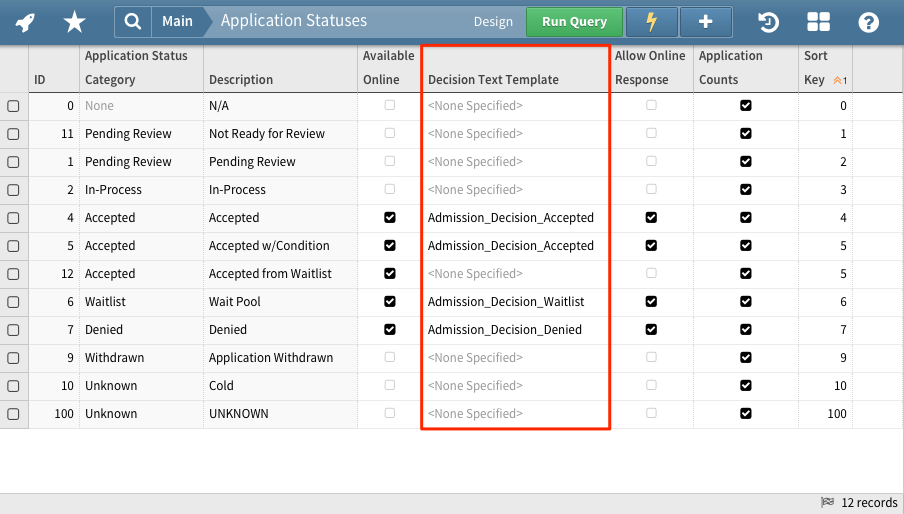 Configuring and Publishing Decision Letters to the Admissions Portal