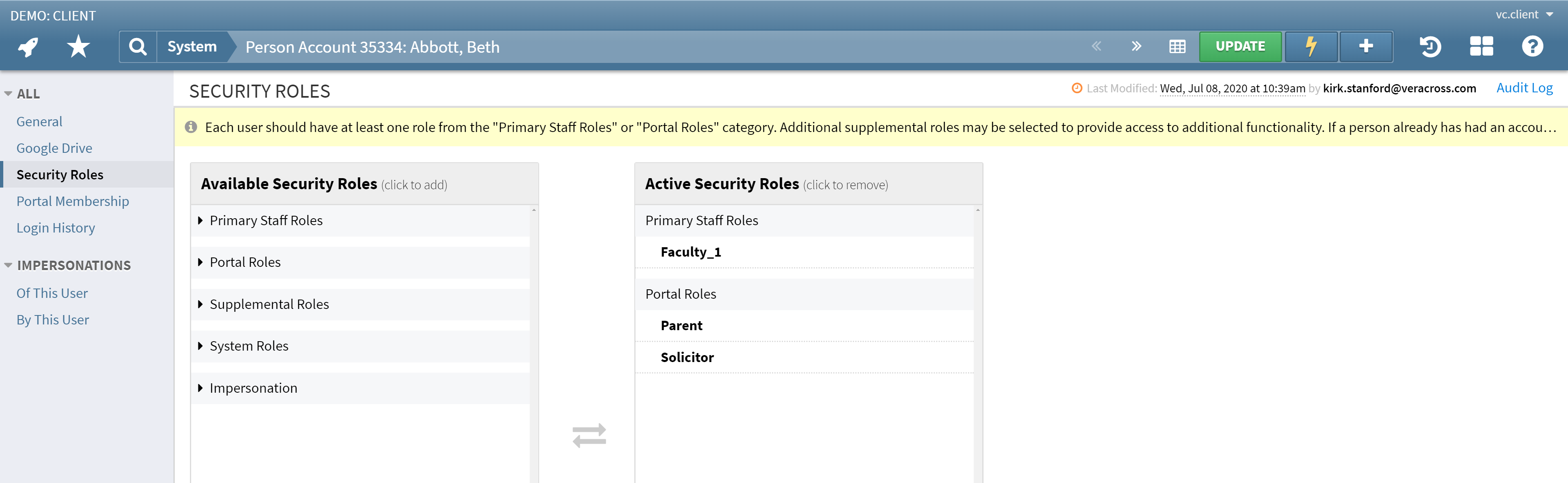 Security Role Overview