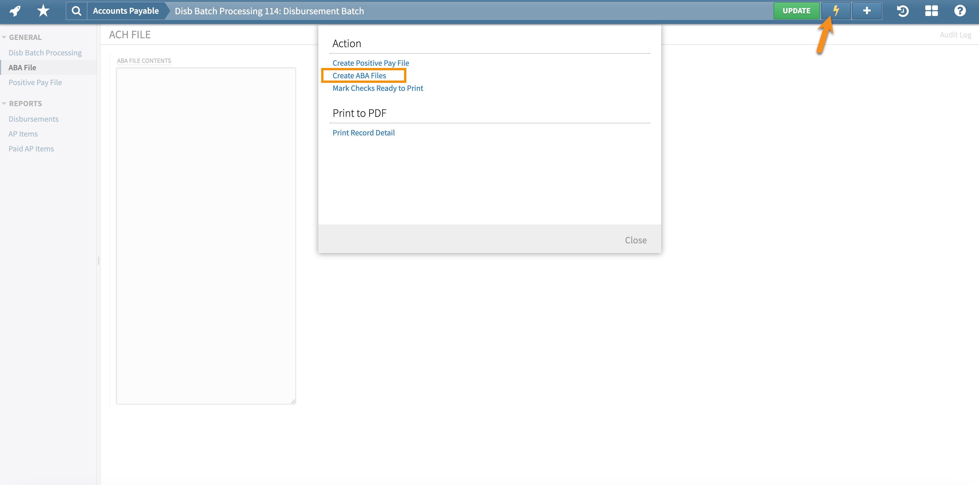 Generating ABA Files on a Disbursement Batch - Axiom